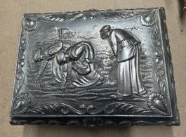 Vintage Schmuckschatulle Metall versilbert – Reliefdekor