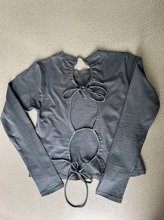Langarmshirt blau/anthrazit von Motel Gr. XS