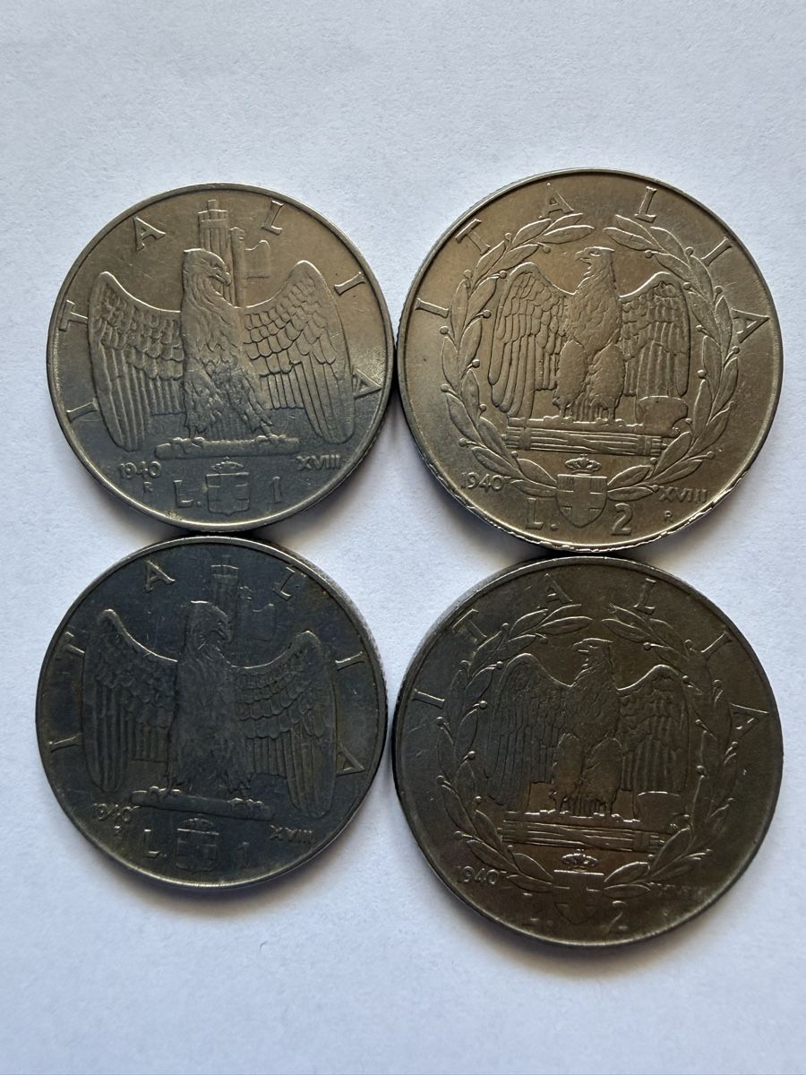 Tutti le monete: L.1 e L.2 1940 top!! – Usato da Breganzona venduto da Sandro003
