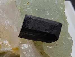 RaRe Babingtonite and Prehnite on Quartz Yunnan