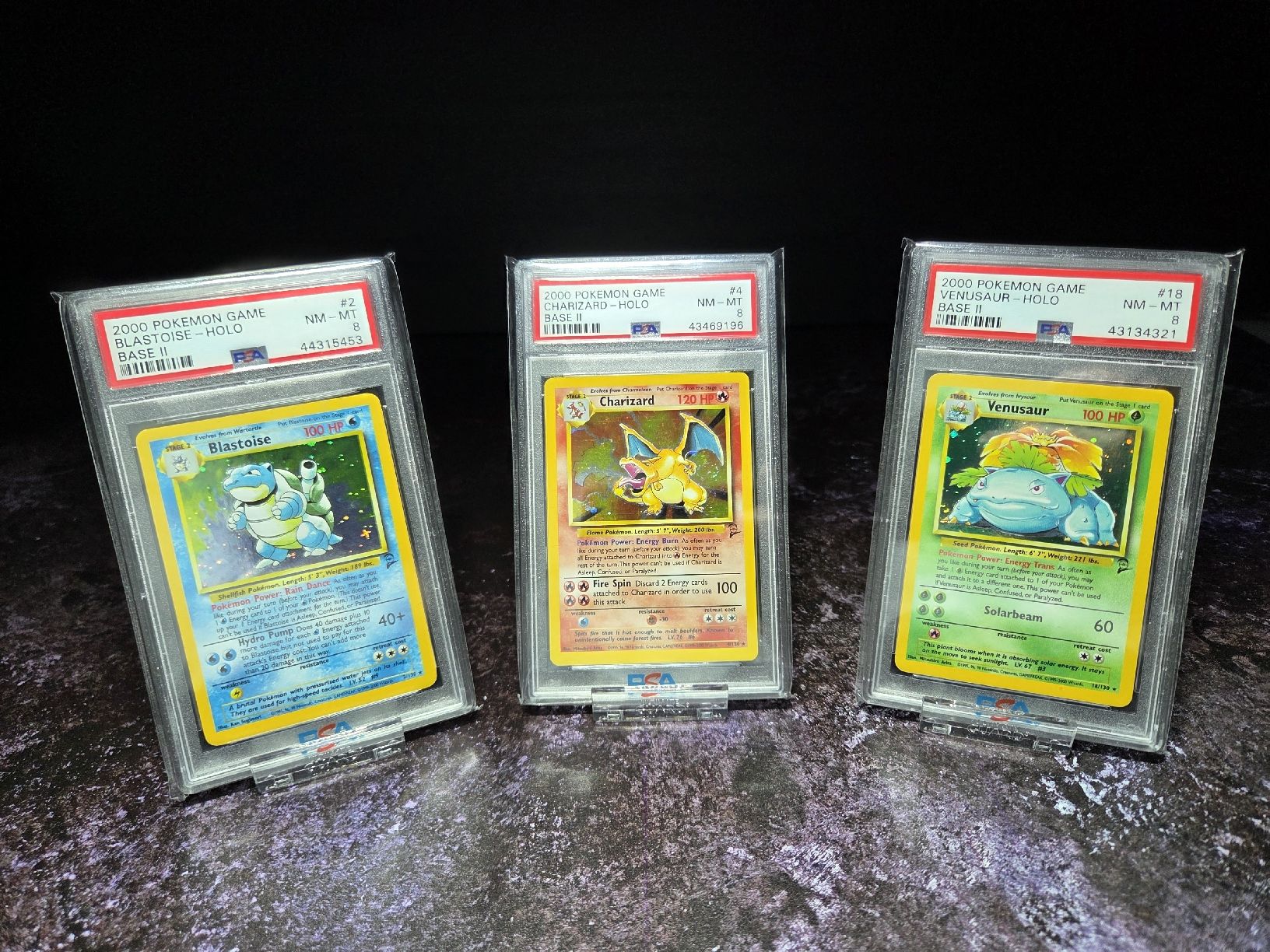 Pokémon Carte collezionabili: Charizard Blastoise Venusaur Holo Base 2 PSA 8 EN (2000) – Usato da Lauerz venduto da gp9_zt9k 1