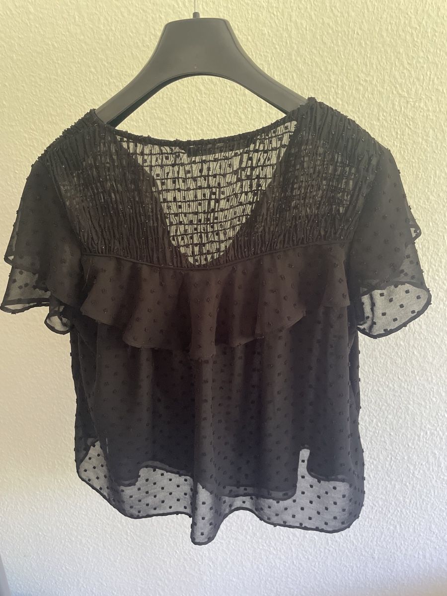 Zara Camicette: Zara Basic Collection - Schwarze Bluse mit Rüschen, M – Usato da Zürich venduto da ape_gb8z 2