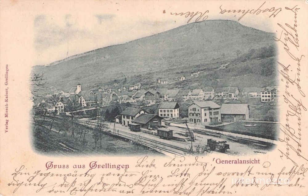 Grellingen BL // 1899 Bahnhof Züge Generalansicht Laufental (Gebraucht ...