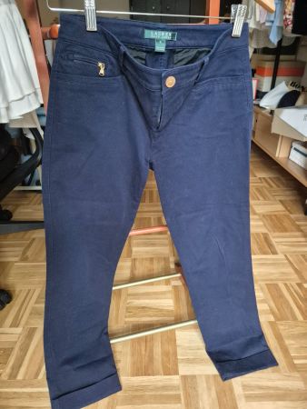 Pantaloni Lauren Ralph Lauren blu taglia 0 cotone elastic...