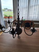 Hängeleuchte Eisen geschwungen 6-Armig mit Kugel antik Me...
