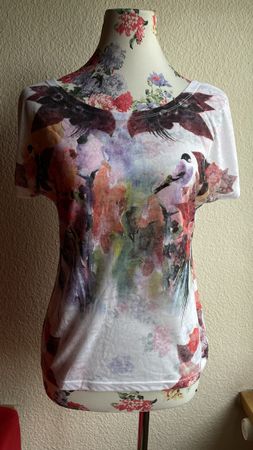 🌸 Marquitta Shirt,Gr. M-Oberteil,Sommerliches Blumenmuster