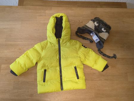 Ungetragene Winterjacke und Mütze, Grösse 80 (12/18 Monate)