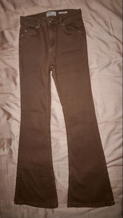 Jean Bershka flare brun / marron – taille 34 – taille basse
