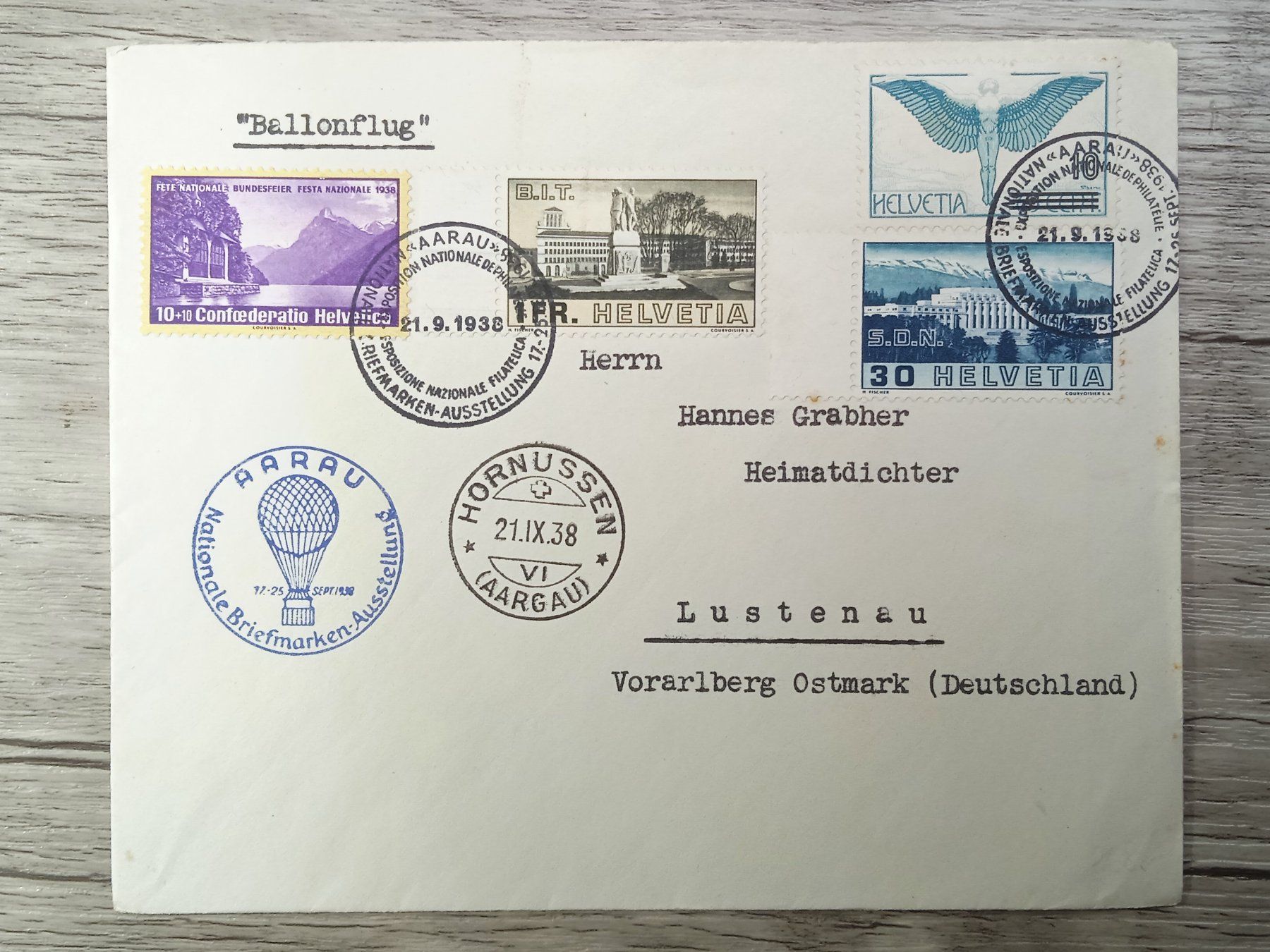 Tutti i francobolli: TR52 Enveloppe + Timbre Suisse 1938 – Usato da Cousset venduto da Patrick_Collections