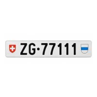 Autonummer ZG 77111 - Kanton Zug - Nummernschild