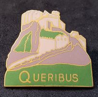 W292 - Pin Schloss Burg Ruine Quérisbus Cucugnan  Frankreich