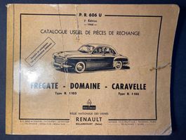 Renault Ersatzteilkatalog Frégate - Domaine - Caravelle 1960
