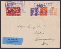 1926, NHORA Flug-Post hübsch gestempelt