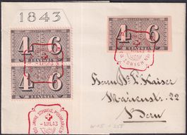 1943, W15+258 auf sehr sauberem Brief ZÜRICH nach BERN.