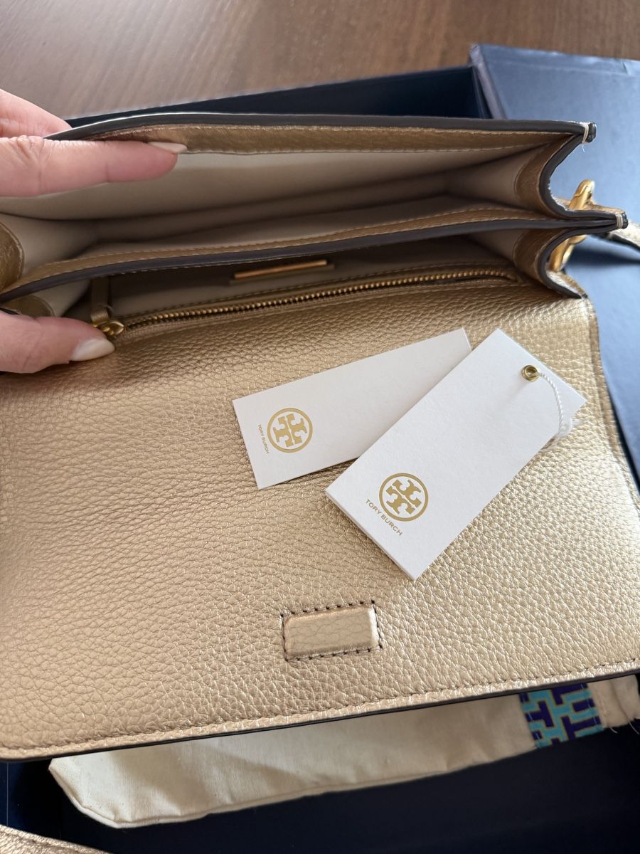 Tory Burch Borse da donna:     Tory Burch McGraw Metallic Crossbody – Nuovo e nell'imballaggio originale da Geroldswil venduto da JosiZ 3