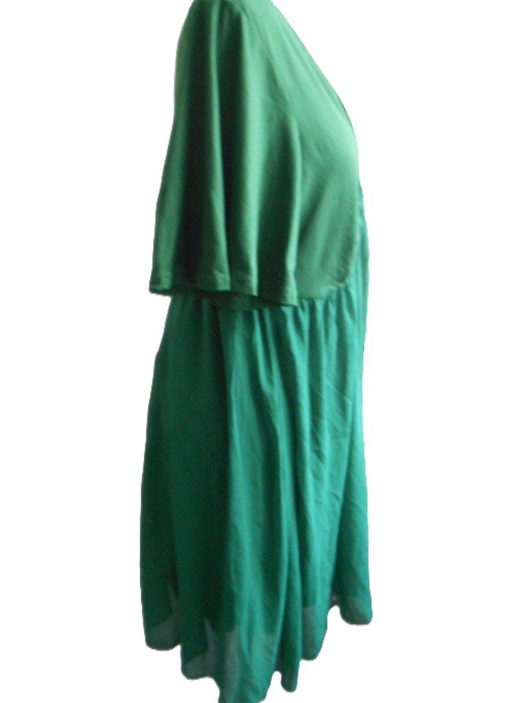 Vestiti: ca. Gr. 46 grünes Stretch Kleid tiefer Ausschnitt – Usato da Basel venduto da frausommerwind 4