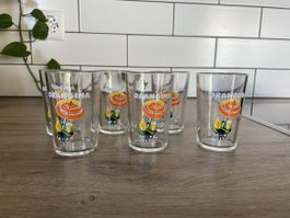 Verres Orangina 6 pièces années 70-80 