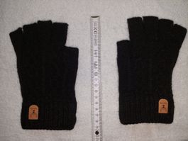 Fingerlose Handschuhe, schwarz