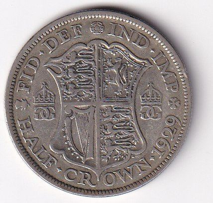 Alle Münzen: Grossbritanien half crown 1929 – Gebraucht aus Neuchâtel von karlpierrino