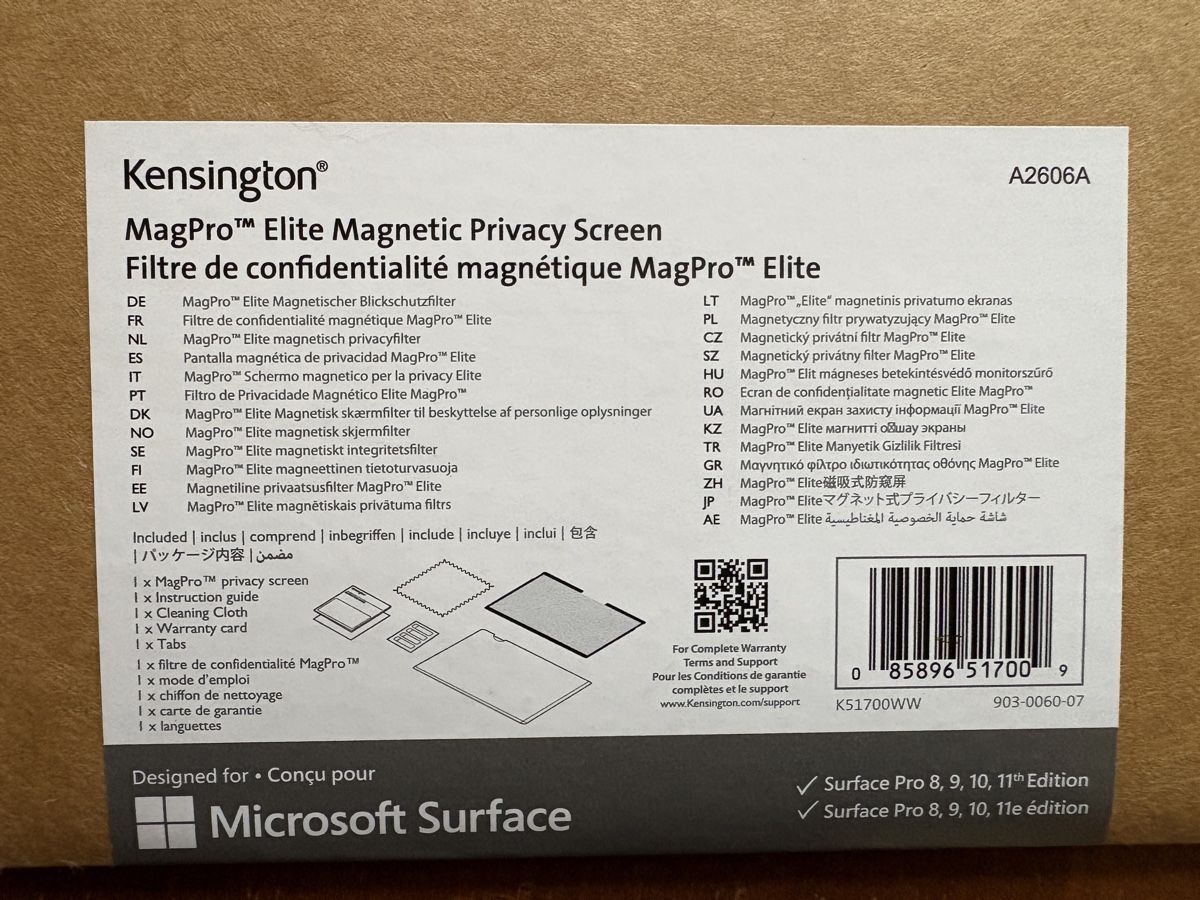 Microsoft Notebook: Kensington MagPro Elite Magnetischer Blickschutzfilter – Nuovo (secondo la descrizione) da Trun venduto da Debbi_ 1