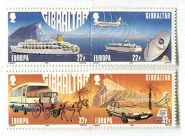 Briefmarken "Schiffe, Kutsche". Gibraltar