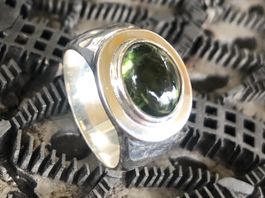 TURMALIN Cabochon in Silberring !!! Grösse 53+