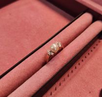 Eleganter Gold Ring mit Perle und Diamanten 18 Karat