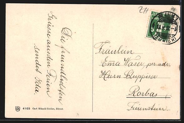 Cartoline postali: Rüti /Zürich, Teilansicht mit Strassen – Usato da Berlin venduto da bartko-reher 1