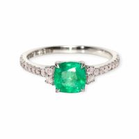 Smaragd-Ring 14k Weissgold 1,08ct