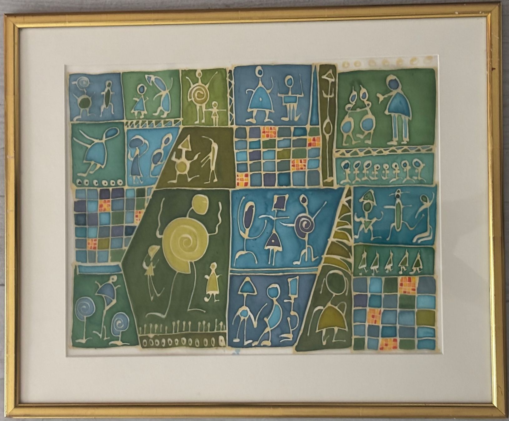Dipinti: abstrakte, patchworkartige Figurenmalkunst (Unikat) – Usato da Rütihof venduto da Yaro22 1