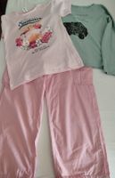Rosa Stoffhose, dünnes Shirt langärmlig, rosa T-Shirt 158