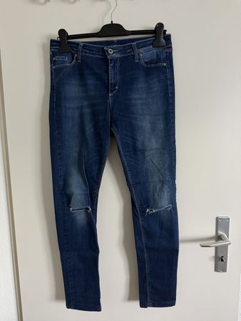 Please Denim Jeans blau mit Knie-Rissen guter Zustand