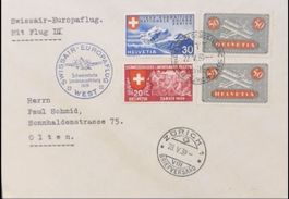 Flugpostbrief 1939 | Swissair-Europaflug WEST