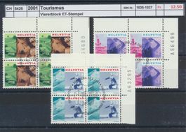 2001 "Tourismus III", Viererblock, ET - Stempel