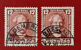 DEUTSCHES REICH CARL BENZ VOLLSTEMP. BRESLAU REGENSBURG 1936
