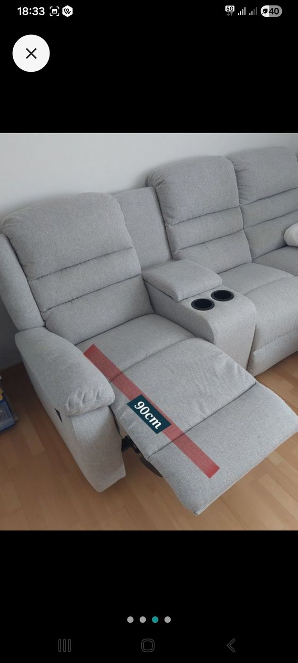 Divani: Gemütliches Sofa mit Relaxfunktion, hellgrau, guter Zustand – Usato da Rossrüti venduto da adi_6mb6 1