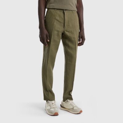 Benetton Hosen: Benetton Leinenhose - Khaki - 46 - NEU – Neu und originalverpackt aus Baden von Gigelitante 3