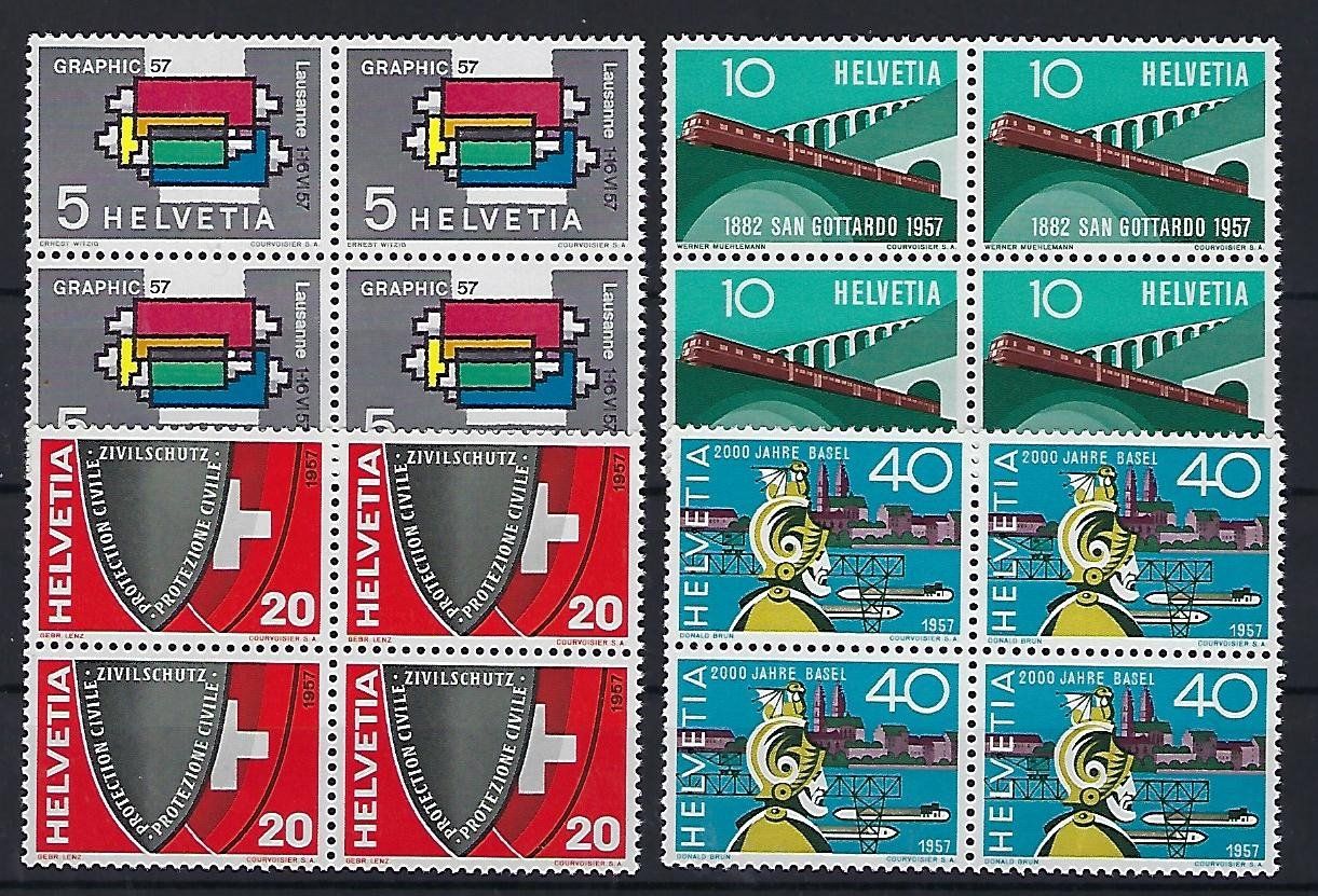 Tutti i francobolli: Werbemarken 1957 Viererblocks postfrisch   14629 – Usato da Lunden venduto da Animus999