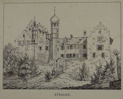 BÜRGLEN THURGAU, FEDERLITHOGRAPHIE 1840