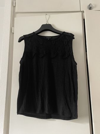 Top sans manches noir Topshop, dentelle - Taille 34/36