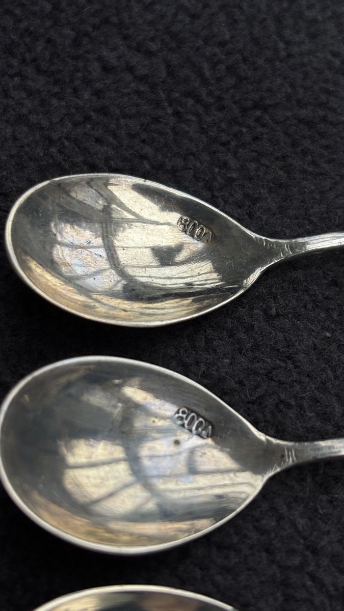 Löffel: 4 antike Löffel Silber 800 Jugendstil Blumen – Gebraucht aus Rafz von Sukion 3