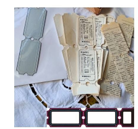 Sciablone: Neues Stanzschablonenset Tickets / Label – Nuovo e nell'imballaggio originale da Effretikon venduto da wenuss