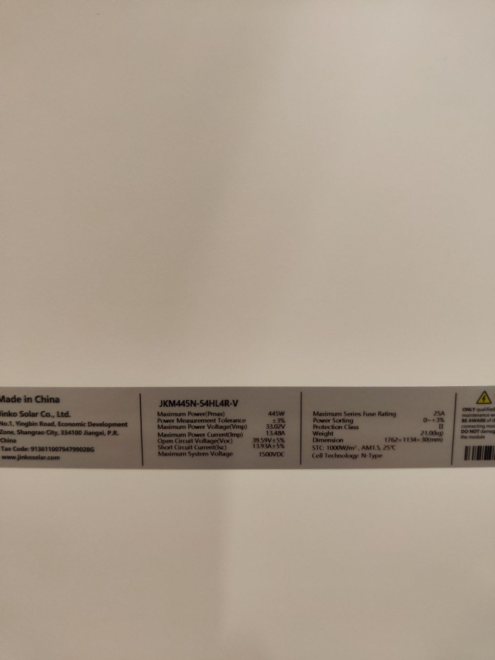 Dispositivi a energia solare: Jinko Solar Modul 445 Wp black Frame – Nuovo (secondo la descrizione) da Bischofszell venduto da PEZAG_AG 1