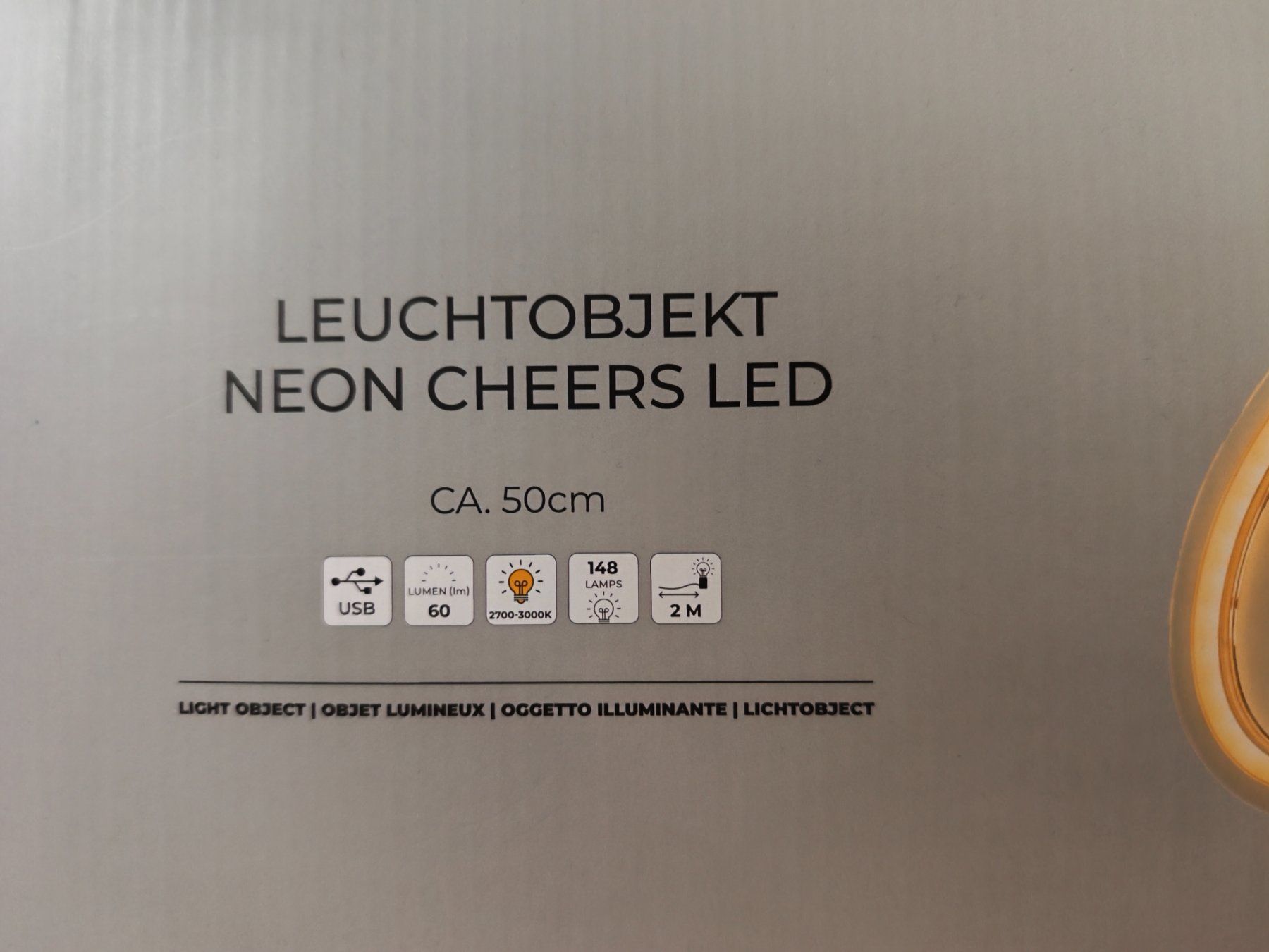 Lichterketten & Leisten: CHEERS Leuchtobjekt Indoor 50cm Depot – Neu und originalverpackt aus Uster von zebralino 1