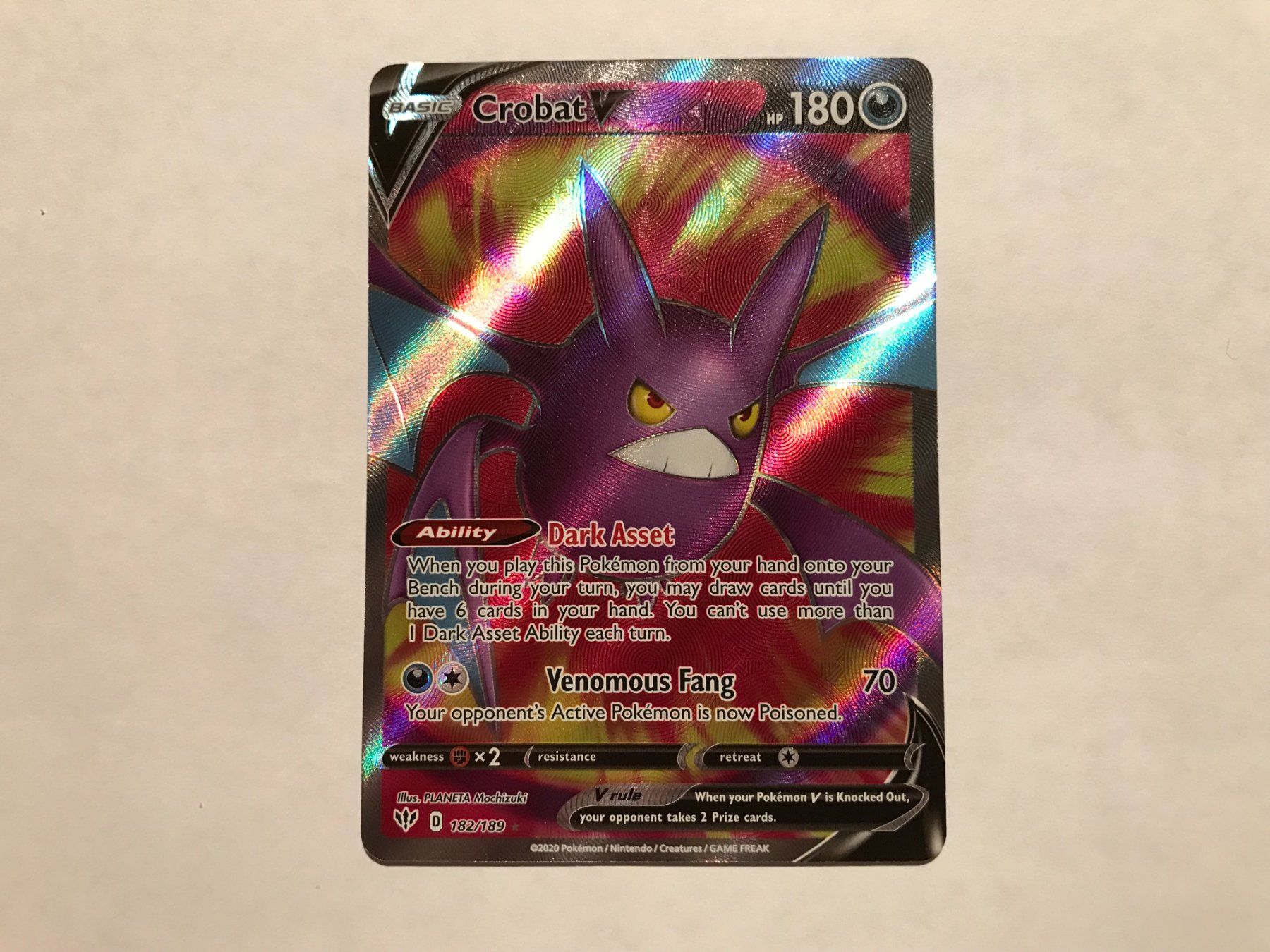 Pokémon Carte collezionabili: Crobat V Darkness Ablaze EN – Usato da Hagendorn venduto da Pokecollectorch 1