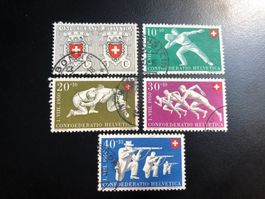 5 timbres oblitérés Pro Patria 1950