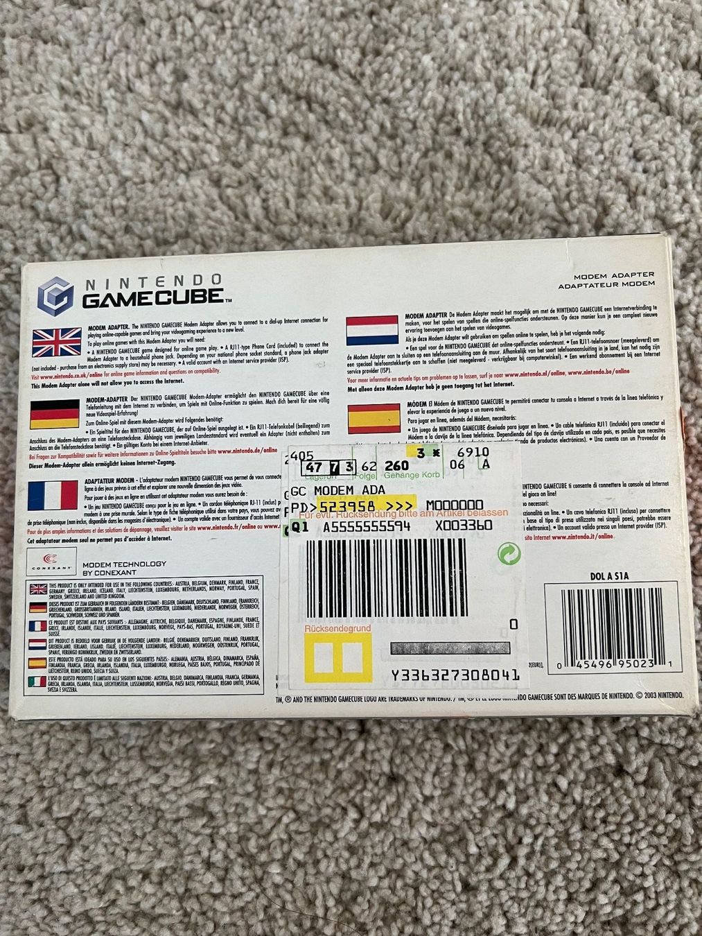 Nintendo Konsolen: Original Nintendo GameCube Modem Adapter mit OVP – Gebraucht aus Winkel von  4