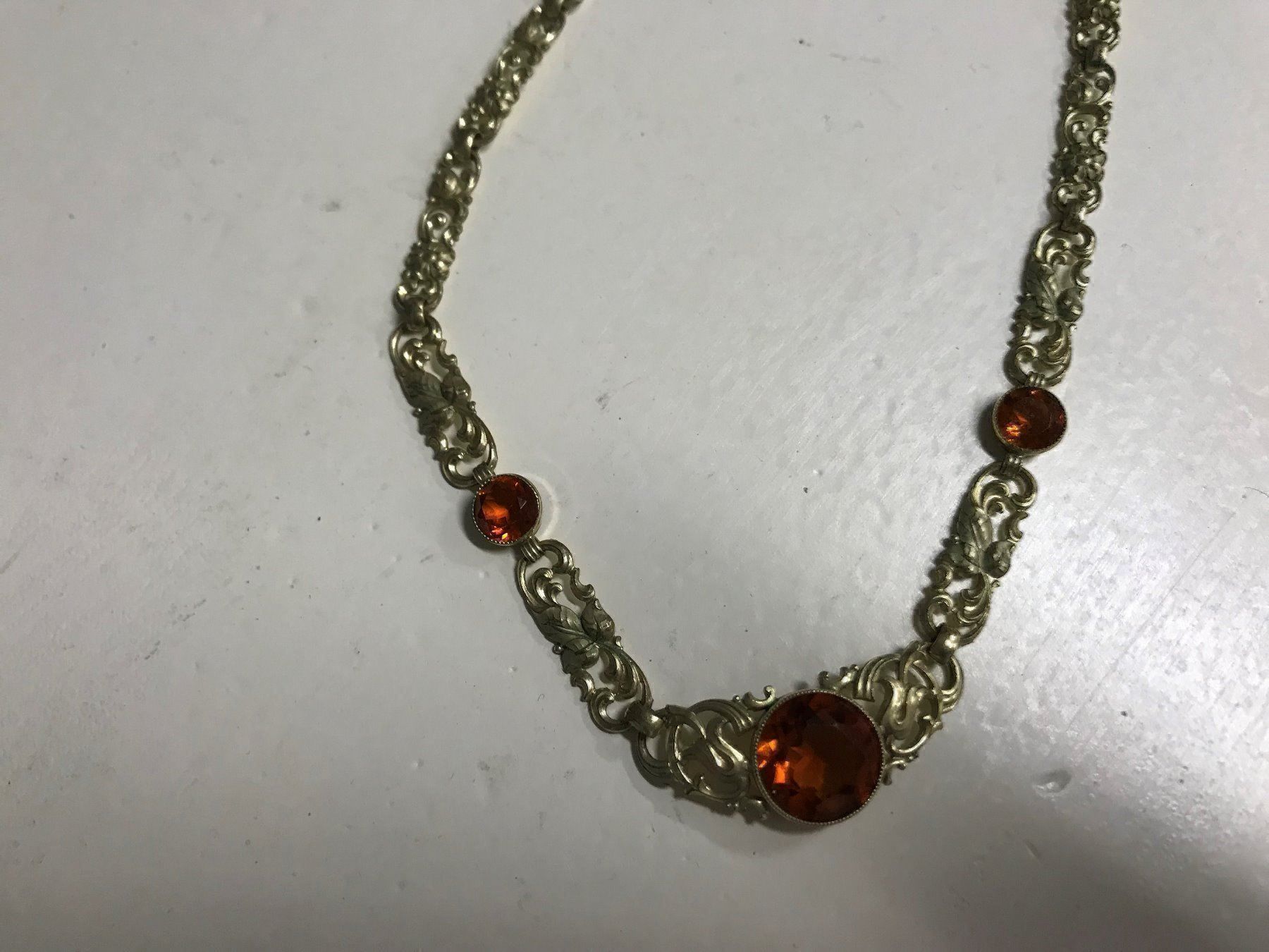 Catenine: Art Deco Collier Gold Doublé Citrine – Usato da Gränichen venduto da boernies01 1