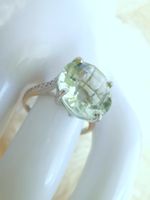 Amethyst Ring mit Diamanten 14K 585 Weisgold neu Goldring