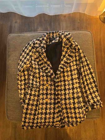 Damen Blazer kariert beige blau
